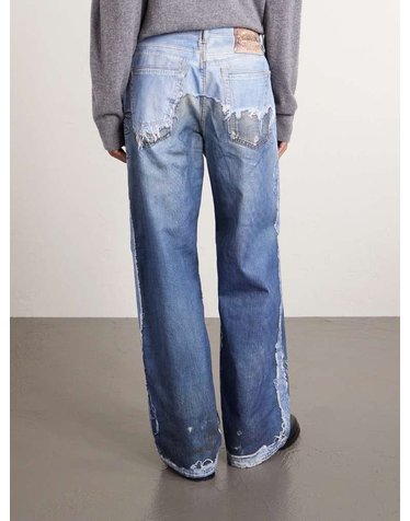 [해외직구] 26 S/S 아크네 스튜디오 1981 와이드레그 트롬프 LOEIL 프린트 오가닉 진 CK0140- B0081958092