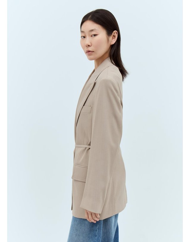 아크네 스튜디오 [해외직구] 24 F/W 아크네 스튜디오 피크 라펠 벨트 블레이저 AH0294-AE5 B0111208209 착용컷