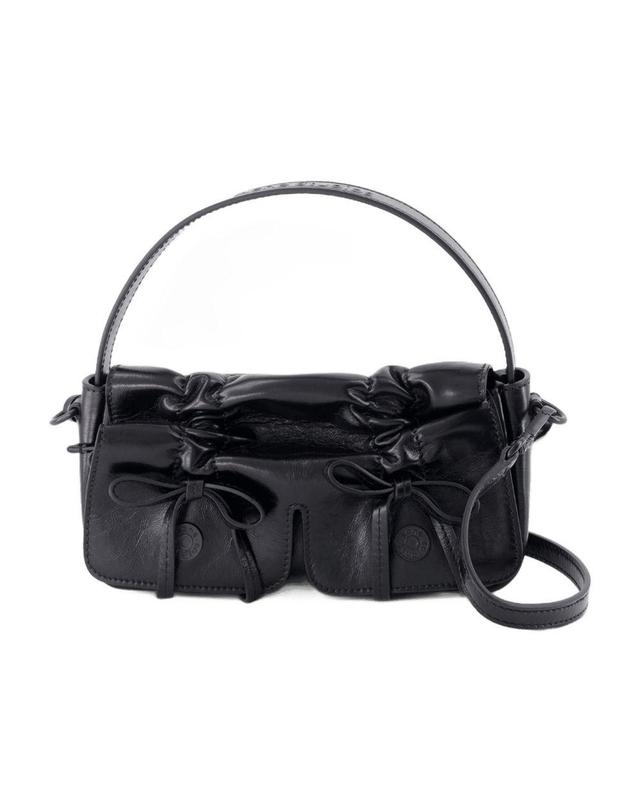 아크네 스튜디오 [해외직구] 25 S/S 아크네 스튜디오 MULTIPOCKET 마이크로 LUX 크로스바디 ACNE STUDIOS 레더 블랙 A10431-900 B0731520995 착용컷