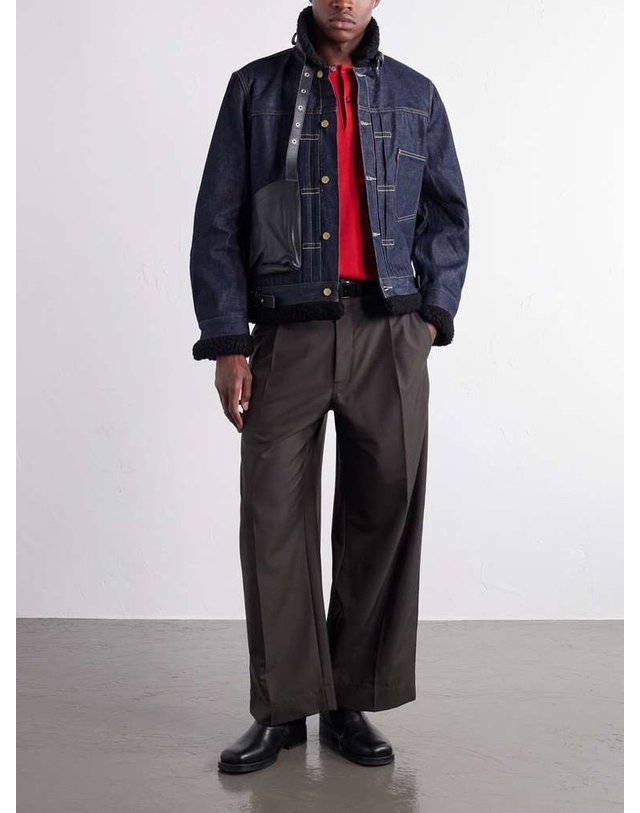 사카이 [해외직구] 사카이 LEVIS PLUSH & 레더 데님 자켓 26-04005M B0082336744 착용컷