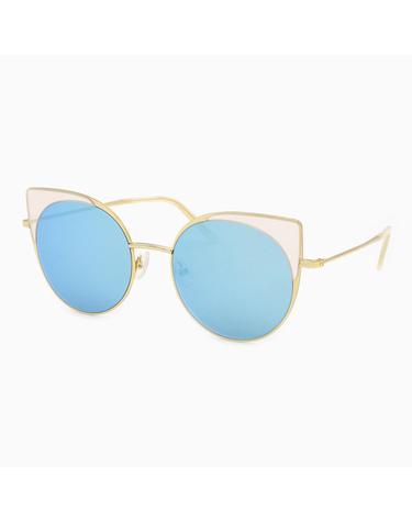 린타 여성 라운드 콤비 캣아이 선글라스 L4008HW-2BLU 미러렌즈