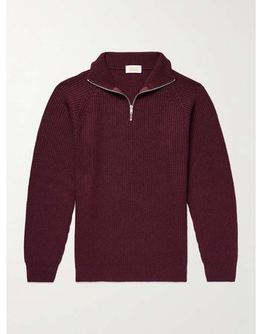 [해외직구] 존스 메들리 RYKER 리브드 RECYCLEDCASHMERE & 울블렌드 하프지퍼 스웨터 RYKER B0082128022