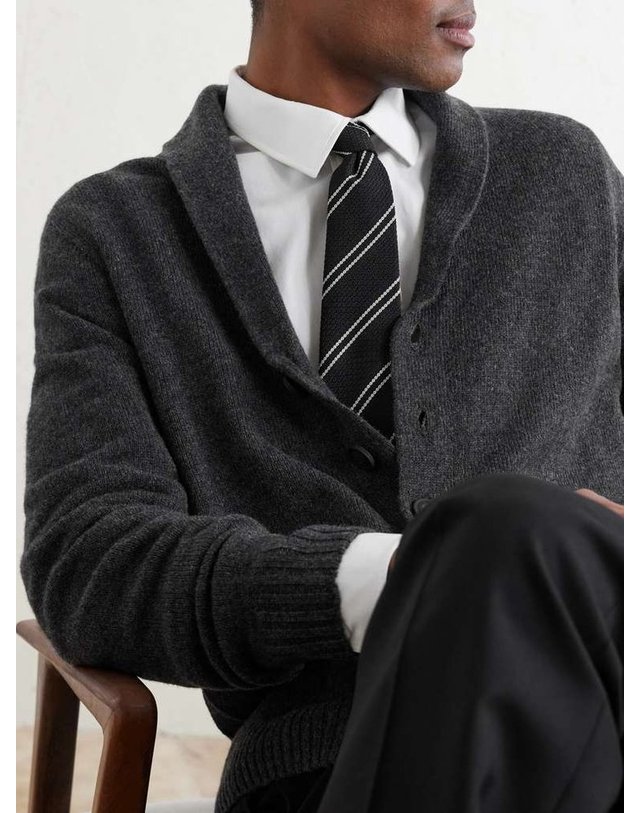 존 스메들리 [해외직구] 존스 메들리 ROCKFORD 숄칼라 RECYCLEDCASHMERE & 메리노 울블렌드 가디건 ROCKFORD B0082124314 착용컷