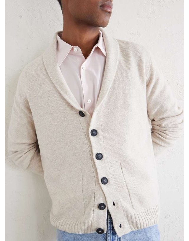 존 스메들리 [해외직구] 존스 메들리 ROCKFORD 숄칼라 RECYCLEDCASHMERE & 메리노 울블렌드 가디건 ROCKFORD B0082124353 착용컷