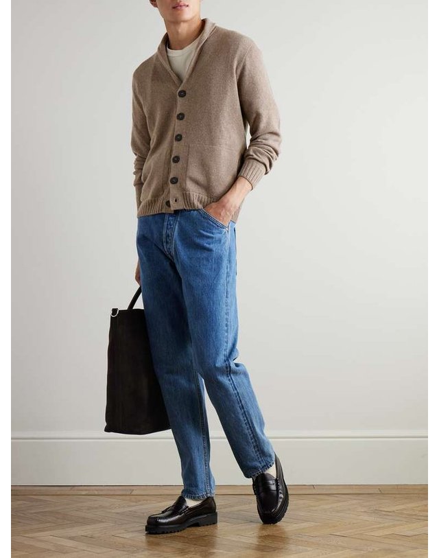 존 스메들리 [해외직구] 존스 메들리 ROCKFORD 숄칼라 RECYCLEDCASHMERE & 메리노 울블렌드 가디건 ROCKFORD B0082125548 착용컷