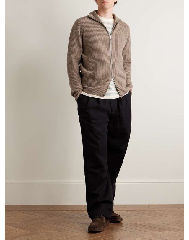 존 스메들리 [해외직구] 존스 메들리 MALLAM 리브드 RECYCLEDCASHMERE & 메리노 울블렌드 집업 가디건 MALLAM B0082125707 착용컷