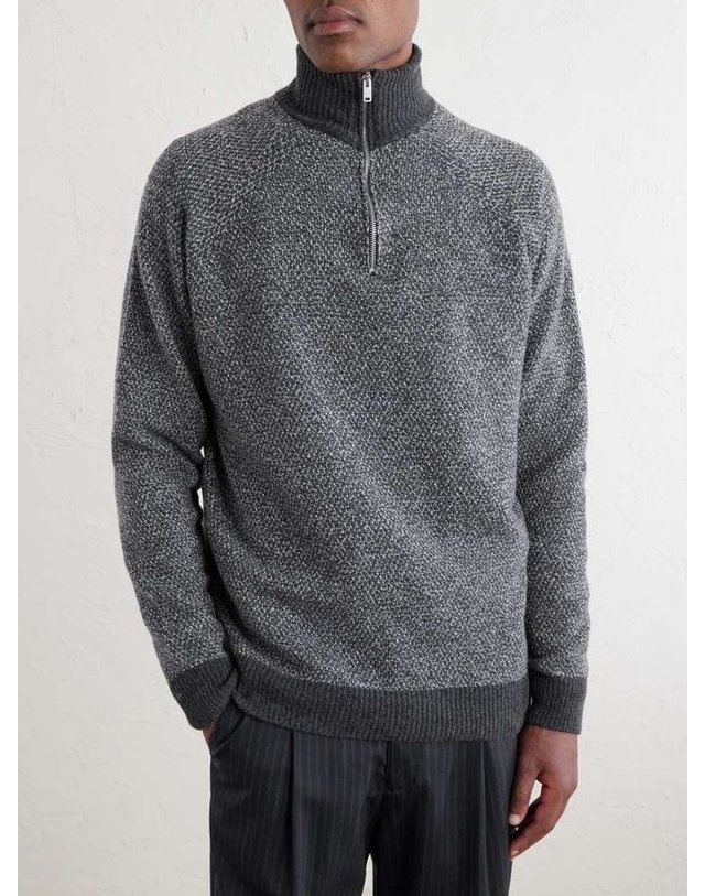 존 스메들리 [해외직구] 존스 메들리 RECYCLEDCASHMERE & 울블렌드 하프지퍼 스웨터 INGHRAM B0082124637 착용컷