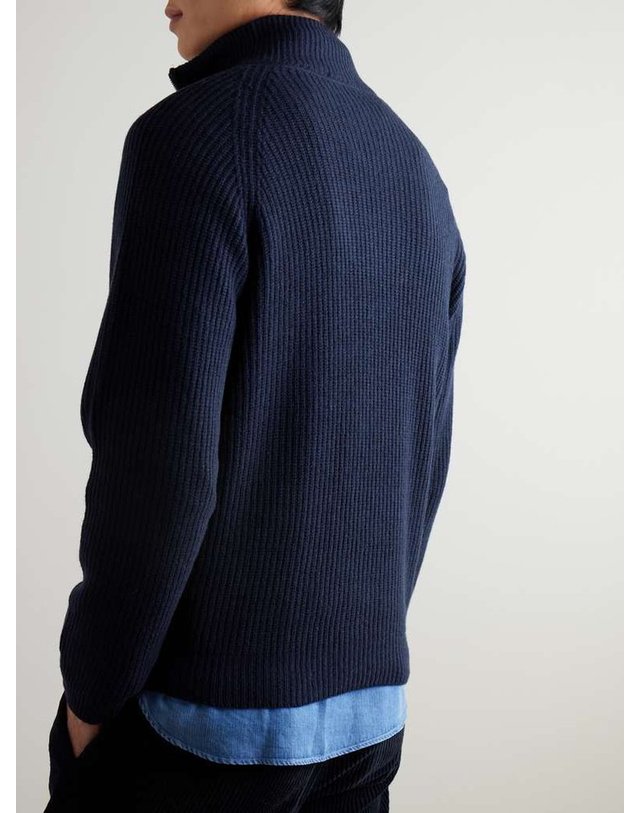 존 스메들리 [해외직구] 존스 메들리 RYKER 리브드 RECYCLEDCASHMERE & 울블렌드 하프지퍼 스웨터 RYKER B0082128131 착용컷