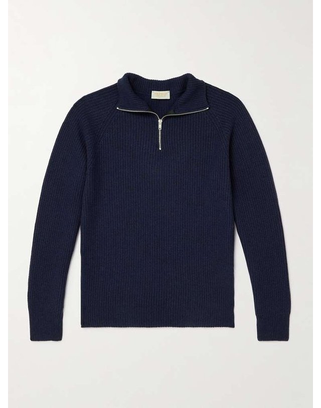 존 스메들리 [해외직구] 존스 메들리 RYKER 리브드 RECYCLEDCASHMERE & 울블렌드 하프지퍼 스웨터 RYKER B0082128131 착용컷