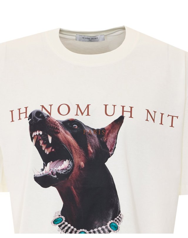 이놈어닛 [해외직구] 26 F/W 이놈어닛 뉴 DOBERMANN 프린트 티셔츠 NUW26206/081 B0012507225 착용컷