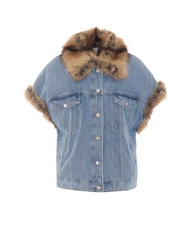 [해외직구] 26 F/W 리우조 데님 베스트 WITH 테디 디테일 UF6154D0347/79093 B0012335396
