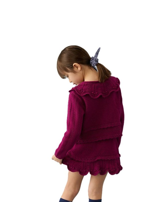 루이스미샤 [해외직구] 루이스미샤 퍼플 코튼 가디건 (KIDS 상품) GRCW26C0362BEETROOT B0302362753 착용컷