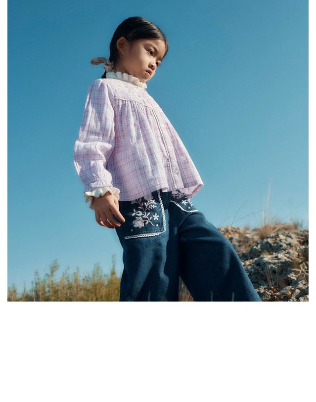 루이스미샤 [해외직구] 루이스미샤 블루 코튼 트라우저 (KIDS 상품) GRIW26P0350INDIGO B0302362759 착용컷