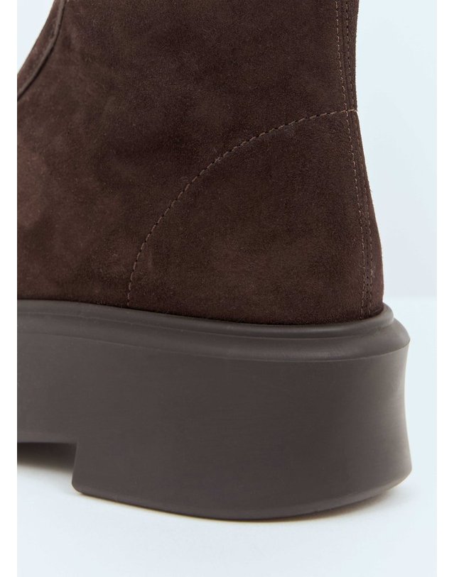 더 로우 [해외직구] 24 F/W 더 로우 스웨이드 지퍼 부츠 F1144-L25-DBR B0111395493 착용컷