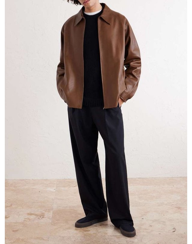 더 로우 [해외직구] 26 F/W 더 로우 MOUNT 레더 블루종 자켓 1332-L644 B0081954269 착용컷