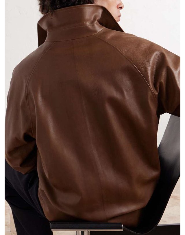 더 로우 [해외직구] 26 F/W 더 로우 MOUNT 레더 블루종 자켓 1332-L644 B0081954269 착용컷