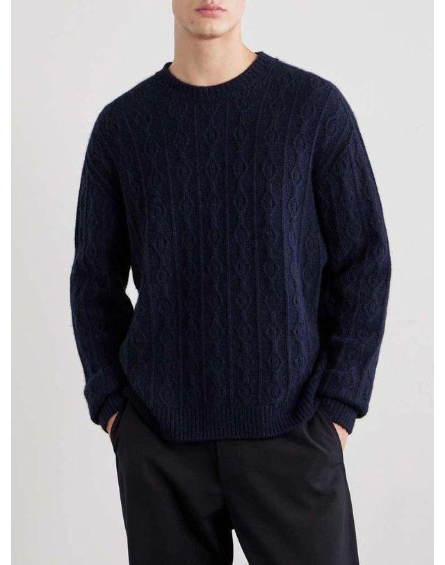 더 로우 [해외직구] 더 로우 NANNI 케이블니트 캐시미어 맨투맨 R001259-Y120 B0082255251 착용컷