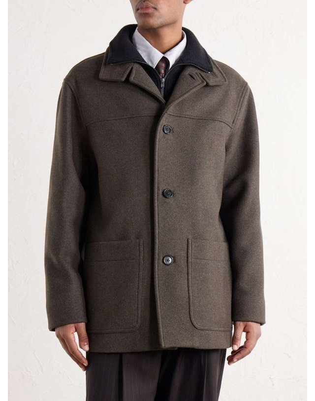 마가렛 호웰 [해외직구] 마가렛 호웰 KNITTRIMMED 울블렌드 멜턴 코트 MEOU0519A26MCC B0082491286 착용컷