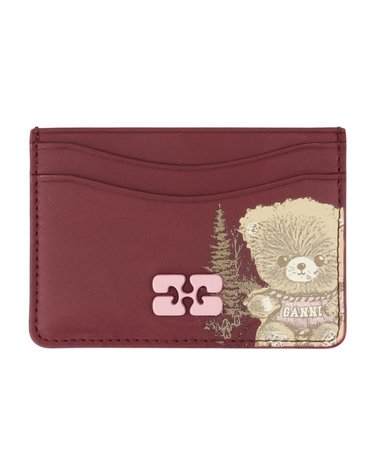 [해외직구] 26 F/W 가니 BOU 카드 홀더 GANNI 신세틱 버건디 B3010375-436 B0732280966