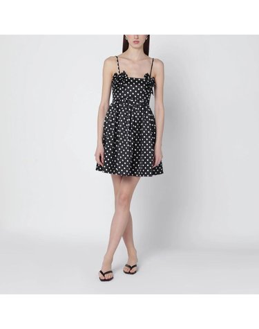 [해외직구] 26 S/S 가니 블랙 사틴 미니 드레스 WITH 폴카 도트 A10301936904-099 B0052321898