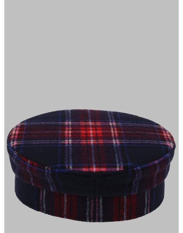 루슬란바진스키 [해외직구] 26 F/W 루슬란 바진스키 CAPPELLO 베이커 보이 콘 MOTIVO 체크 KPC078034FW26_PWPLDBLUE/RED B0042328363 착용컷