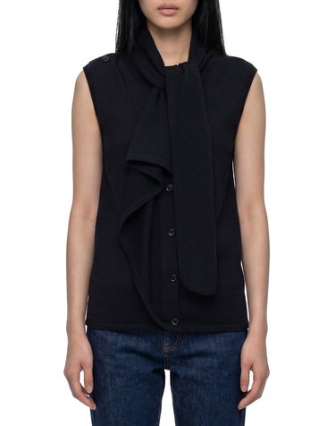 [해외직구] 26 F/W 르메르 비대칭 가디건 인 메리노 울 블렌드 PO0053LK1063BK999 B0022259186