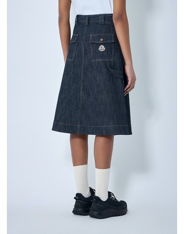 [해외직구] 26 S/S 몽클레어 BUTTONFRONT 데님 미디 스커트 L1093 2D00026 599EP 77A B0111978741