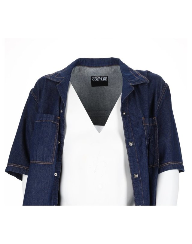 베르사체 [해외직구] 26 S/S 베르사체 와이셔츠 인 데님 콘 로고 80GAL21A_DW127L54914 B0042010082 착용컷