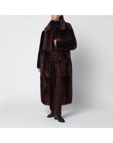 [해외직구] 26 F/W 아르마 VERENA 롱 코트 인 시어링 레더 브라운 114L266085.02LE-NI B0052306433