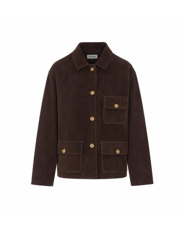 [해외직구] 26 F/W 아르마 ROSIA GRITTY 스웨이드 자켓 008L266047.02/CHARCOAL BROWN B0012317205
