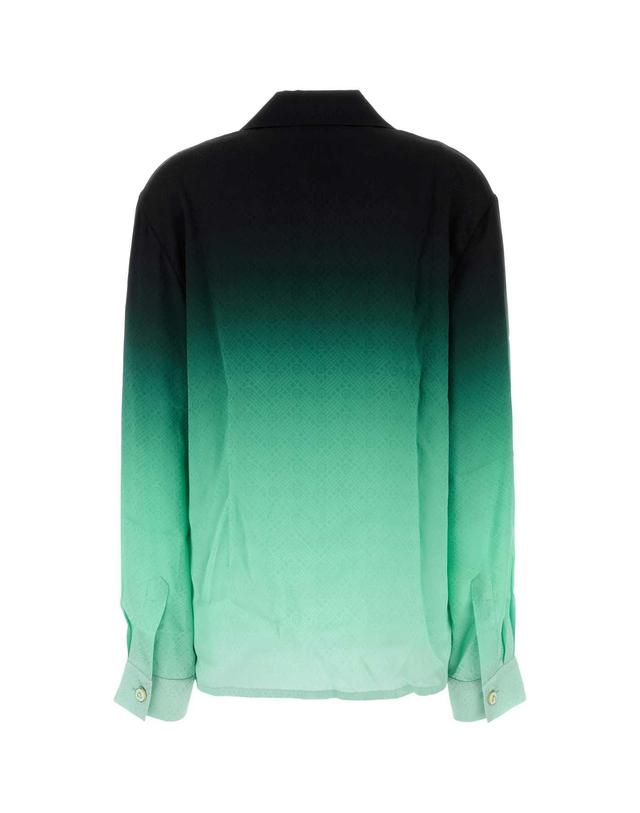 카사블랑카 [해외직구] 카사블랑카 쿠반 카라 롱 슬리브 셔츠 UWPF25SH00603 GRADIENT B0441748531 착용컷