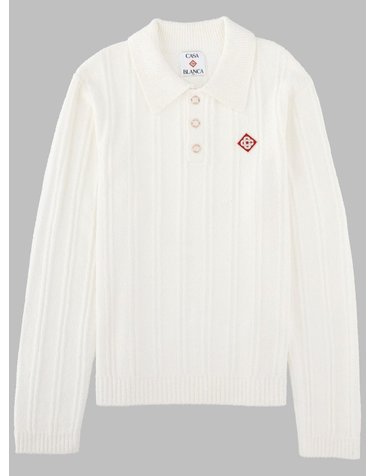[해외직구] 26 F/W 카사블랑카 폴로 A MANICA LUNGA 인 부클레 M-PF26-KW-1000_01WHITE B0042150358
