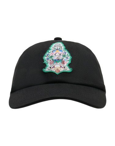 [해외직구] 26 F/W 카사블랑카 호텔 엠블럼 캡 CASABLANCA 코튼 블랙 A-HAT-002-03 B0732065172