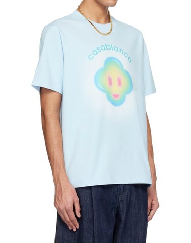 [해외직구] 26 S/S 카사블랑카 에어브러쉬 스마일리 프린트 티셔츠 SP26JTS00109 B0021928675