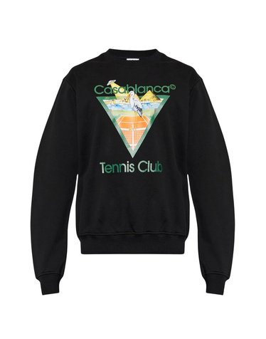 [해외직구] 카사블랑카 테니스 클럽 아이콘 그래픽프린트 코튼 맨투맨 MPF26JTP29304BLACKLOOP B0192308528