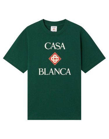 [해외직구] 카사블랑카 그린 CASABLANCA 다이아몬드 로고 쇼츠 슬리브 티셔츠 MPF26JTS00118GREENJERSEY B0192308591