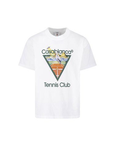 [해외직구] 카사블랑카 테니스 클럽 프린트 티셔츠 MPF26JTS00103WHITEJERSEY B0192308596
