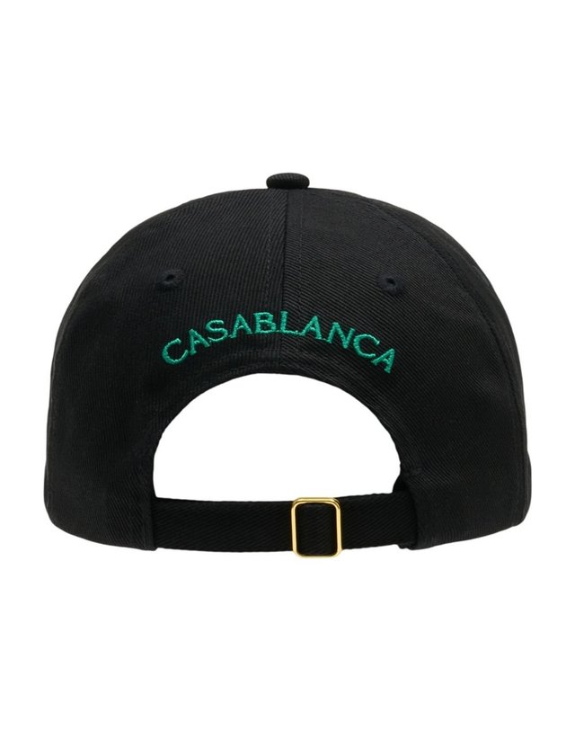 카사블랑카 [해외직구] 26 F/W 카사블랑카 호텔 엠블럼 캡 CASABLANCA 코튼 블랙 A-HAT-002-03 B0732065172 착용컷