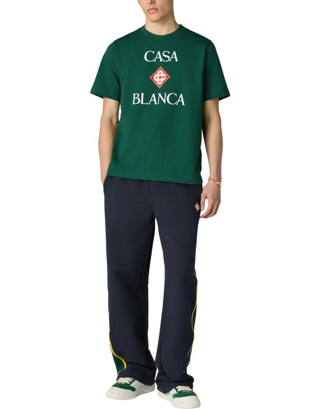 카사블랑카 [해외직구] 카사블랑카 그린 CASABLANCA 다이아몬드 로고 쇼츠 슬리브 티셔츠 MPF26JTS00118GREENJERSEY B0192308591 착용컷
