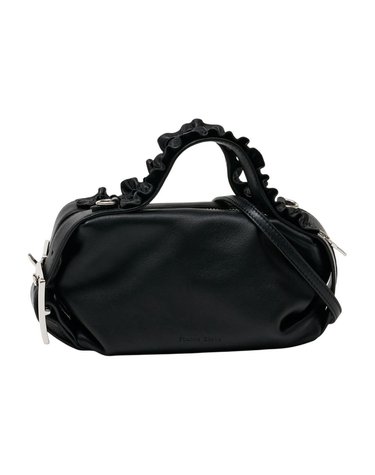 [해외직구] 26 S/S 시몬 로샤 미니 바이커 프릴 벨트 백 시모네 ROCHA 레더 블랙 BAG202F 0809 B0731956721