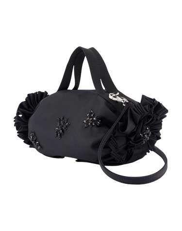 [해외직구] 26 F/W 시몬 로샤 미니 더블 리본 ROSETTE 지갑 시모네 ROCHA 나일론 블랙 BAG223TB 0761-BLACK/JET B0732175195
