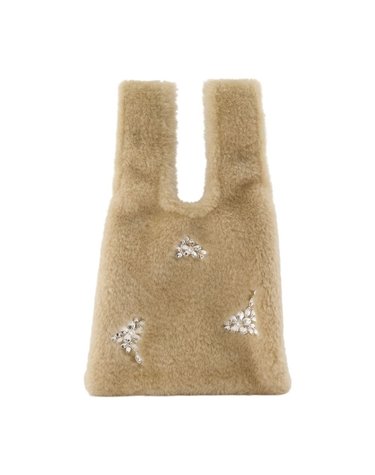 [해외직구] 26 F/W 시몬 로샤 미니 쇼퍼 백 시모네 ROCHA 페이크 퍼 베이지 BAG228B 0834-BLONDE/PEARL/CLEAR B0732250986