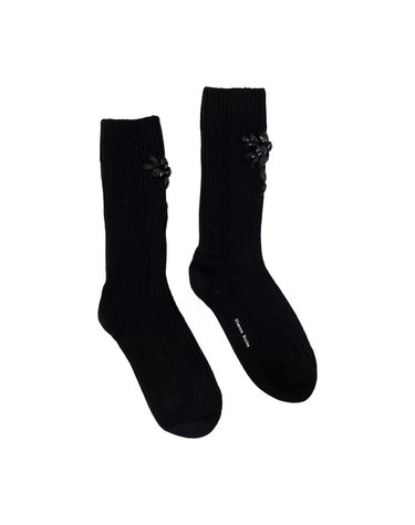 [해외직구] 26 F/W 시몬 로샤 청키 앵클 양말 시모네 ROCHA 울 블랙 SOCK76B 0673-BLACK/JET B0732305394