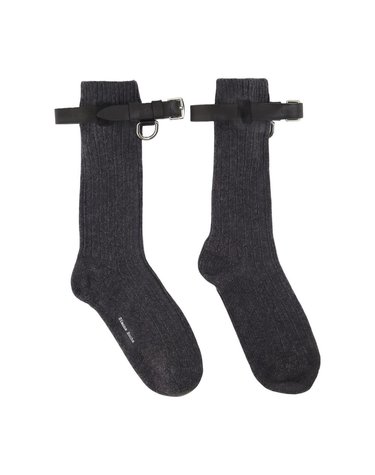 [해외직구] 26 F/W 시몬 로샤 청키 앵클 양말 시모네 ROCHA 울 그레이 SOCK76S 0673-DARK GREY B0732305395