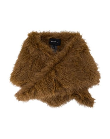 [해외직구] 26 F/W 시몬 로샤 NECKERCHIEF 스카프 시모네 ROCHA 페이크 퍼 브라운 1049B 1090-BROWN/JET B0732336464