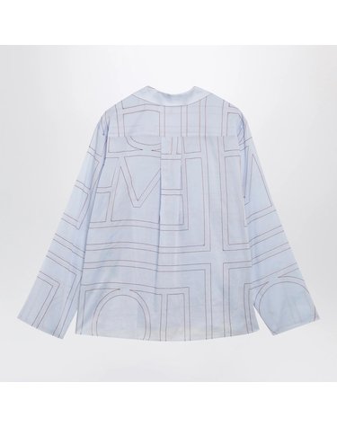 [해외직구] 26 F/W 토템 라이트 블루 모노그램 코튼블렌드 파자마 셔츠 243-WRT976FB0239-206 B0052048655