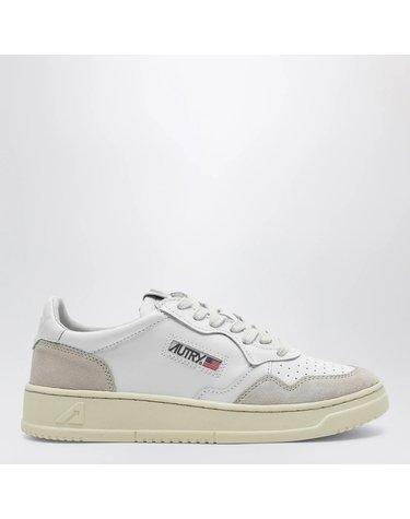 [해외직구] 26 F/W 오트리 화이트 MEDALIST 로우 스니커즈 인 레더 & 스웨이드 AULWLS33-LS33 B0052335281
