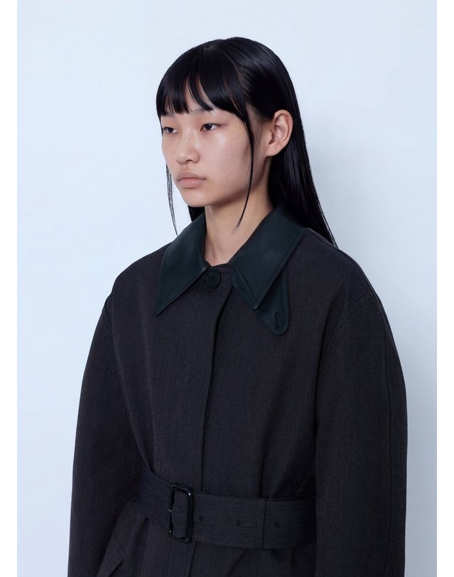 스튜디오 니콜슨 [해외직구] 26 F/W 스튜디오 니콜슨 LURIE 벨트 크롭 자켓 LURIE SNW - 1902 B0112366225 착용컷