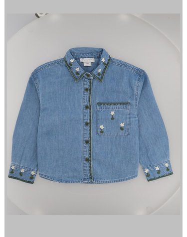 [해외직구] 26 F/W 스텔라 맥카트니 와이셔츠 인 데님 콘 DETTAGLI RICAMATI (KIDS 상품) TZ5A10K_Z0522606 B0042274491