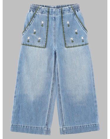 [해외직구] 26 F/W 스텔라 맥카트니 진 와이드 레그 콘 RICAMO FLOREALE (KIDS 상품) TZ6C00K_Z0746606 B0042274495